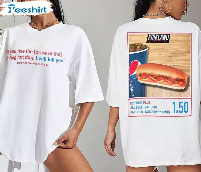 Costco Hotdog Shirt, Hot Dog & Soda Combo Short Sleeve Tee Tops For Food Lover