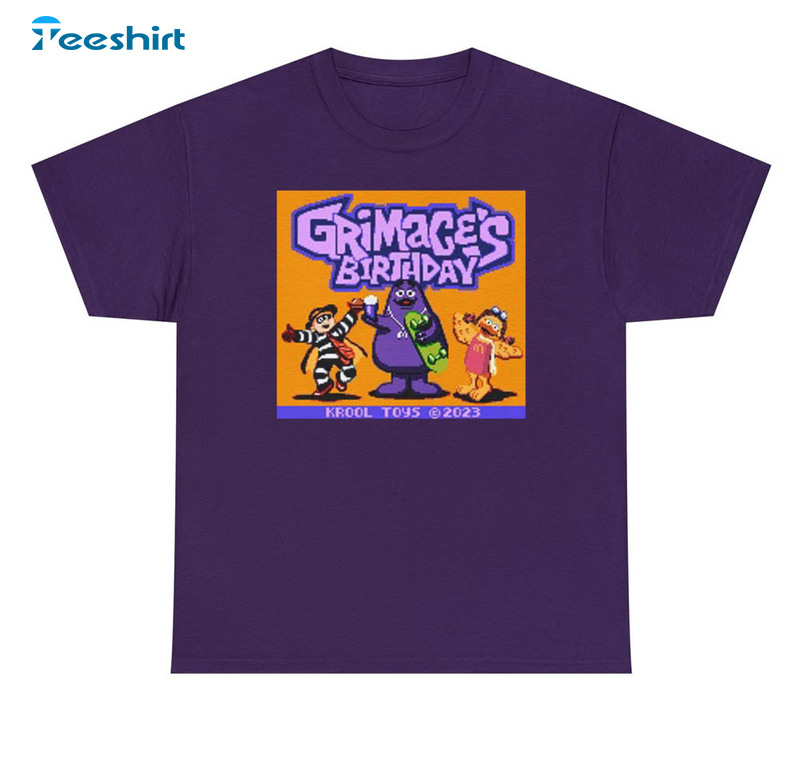 Grimace's Birthday Party Shirt, Funny Hbd Grimace Unisex Hoodie Crewneck