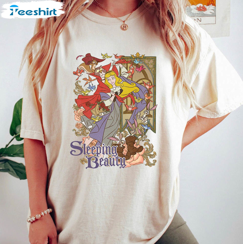 Retro Disney Princess Sleeping Beauty Shirt, Aurora Once Upon Dream Crewneck Unisex Hoodie