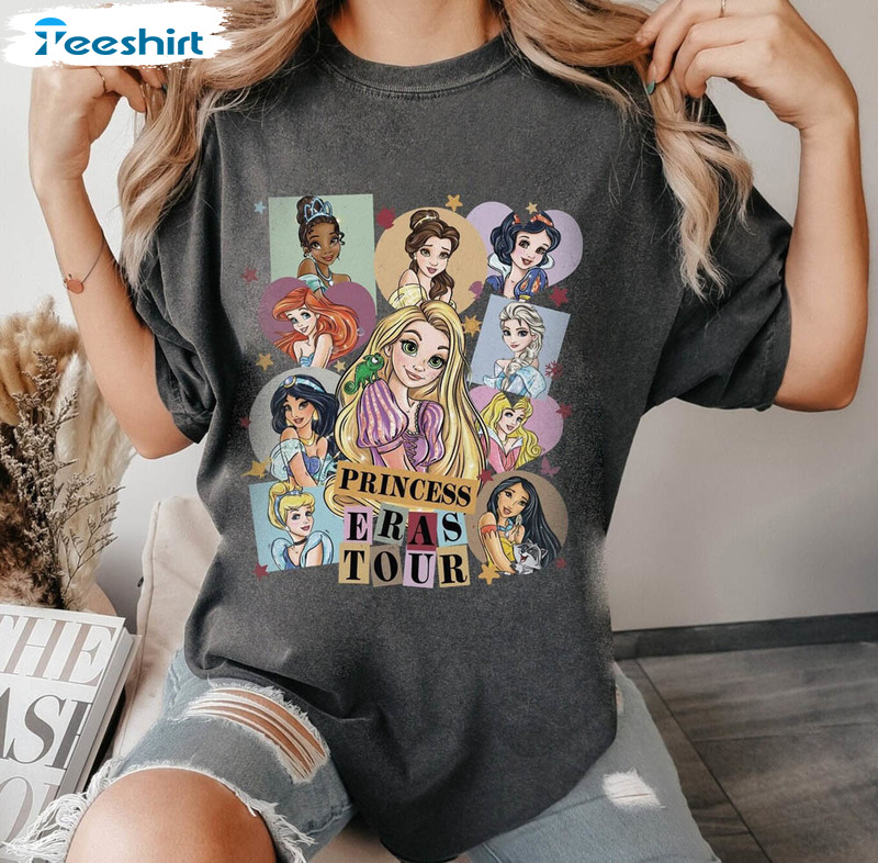 Retro Princess Eras Tour Shirt, Disney Princess Crewneck Unisex T-shirt