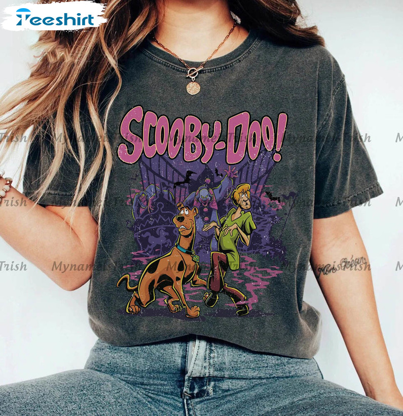 Scooby Doo Vintage Shirt, Horror Movie Short Sleeve Tee Tops