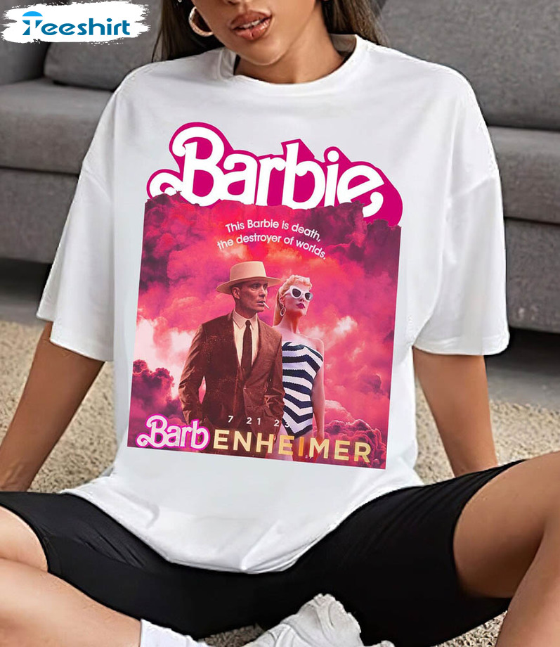 This Barbie Destroye The World Shirt, Barbenheimer 72123 Comfort Unisex Hoodie Crewneck
