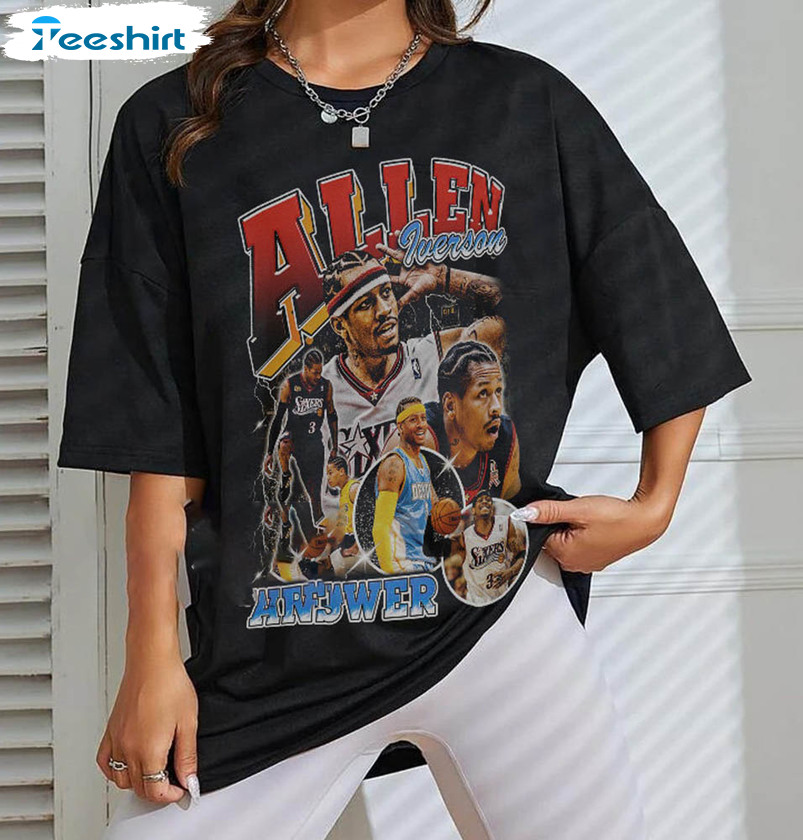 Allen Iverson Shirt Basketball shirt Classic 90s Graphic Tee Unisex Vintage  Bootleg Gift Retro