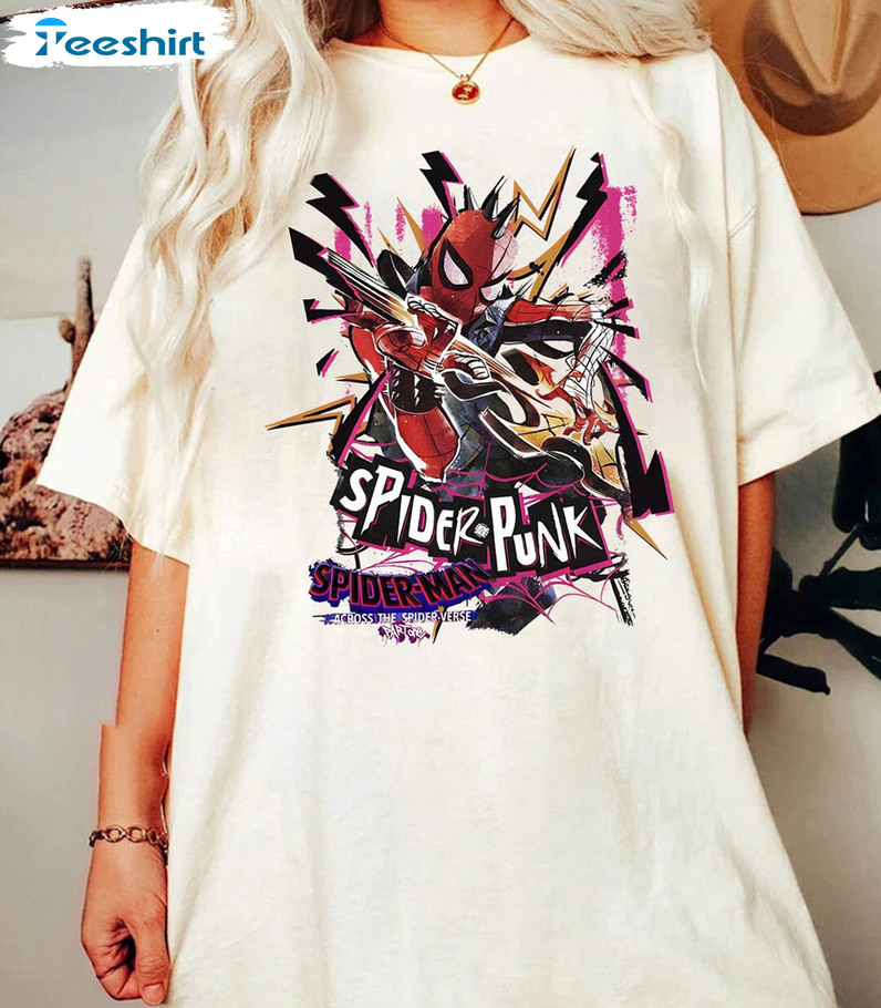 Comfort Spider Punk Shirt, Spider Man Across The Spider Verse Sweater Unisex Hoodie