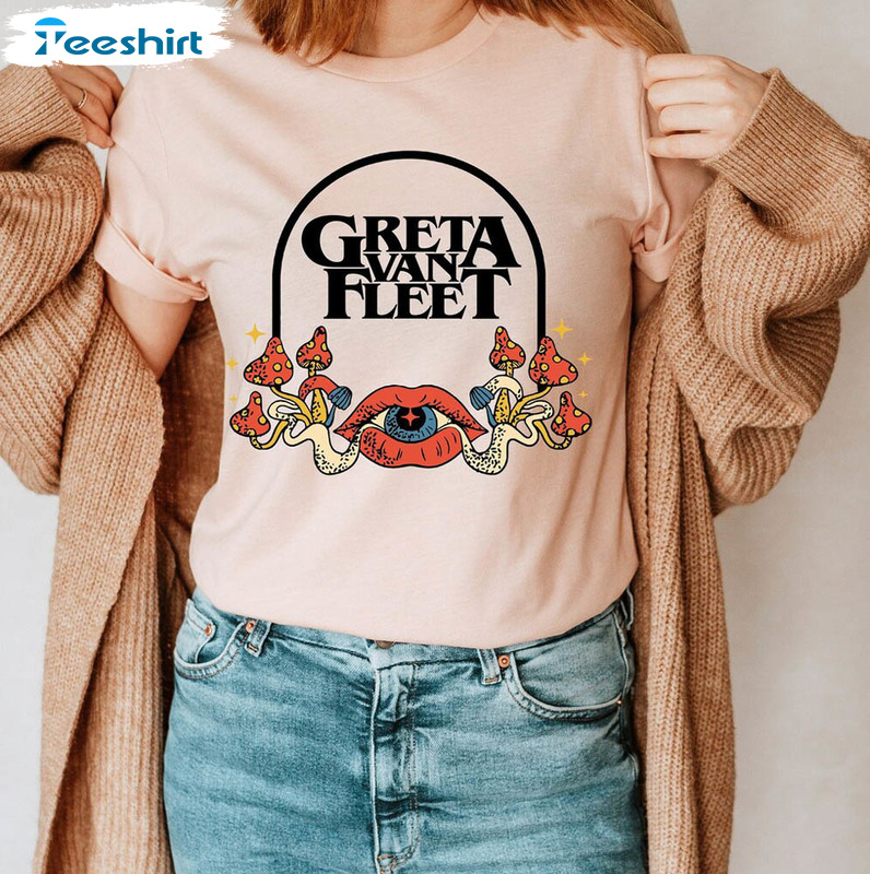 Greta Van Fleet Shirt, Retro Music Band Unisex Hoodie Short Sleeve