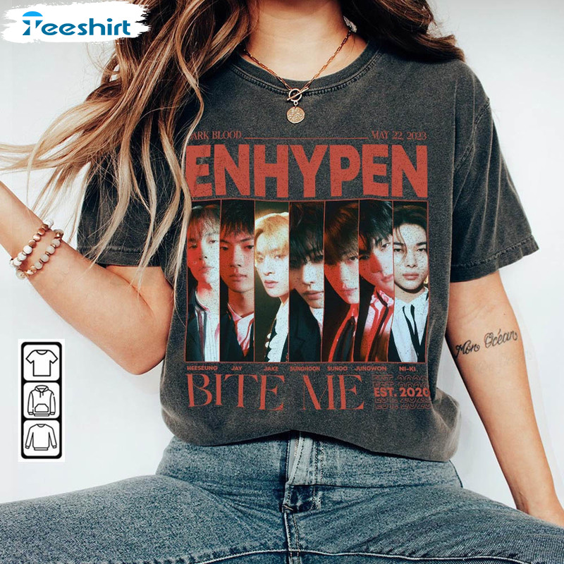 Enhypen Kpop Music Shirt, Bite Me Album Long Sleeve Unisex Hoodie