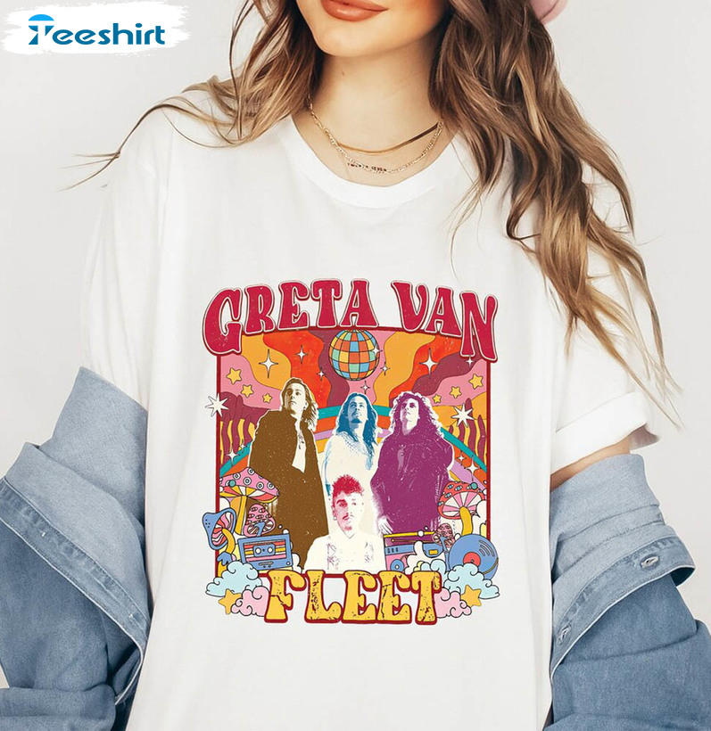 Greta Van Fleet Retro Musical Shirt, Boho Vintage Musician Hoodie Long Sleeve