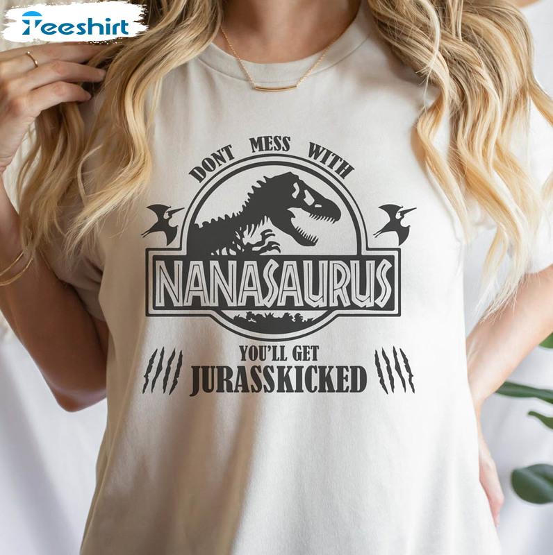 Jurassic Park Nanasaurus Shirt, Funny Jurassic Park Unisex Hoodie Long Sleeve