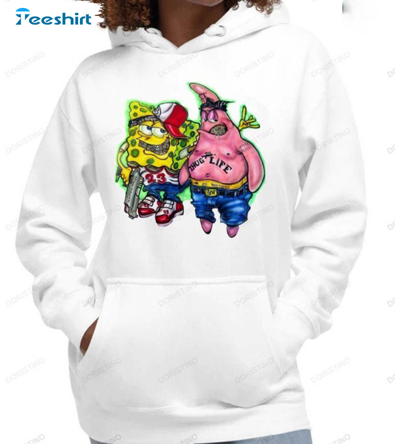 Funny Spongebob Gangster Shirt Retro Edition Crewneck Hoodie