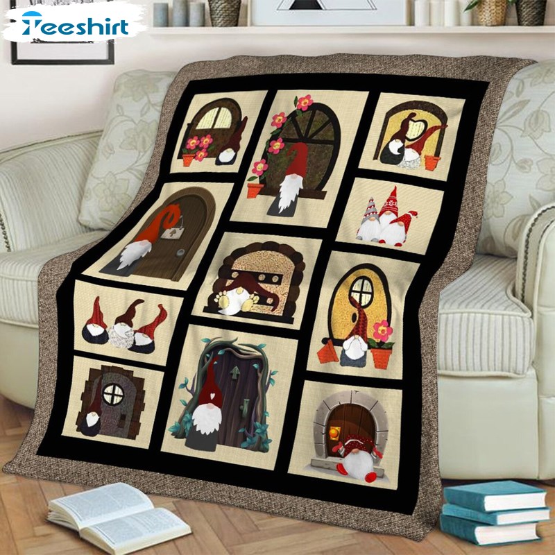 Christmas Gnomes Blanket, Vintage X Mas Design Blanket Gifts For Kids And Adults, Used For Sofa Bed Travel Camping