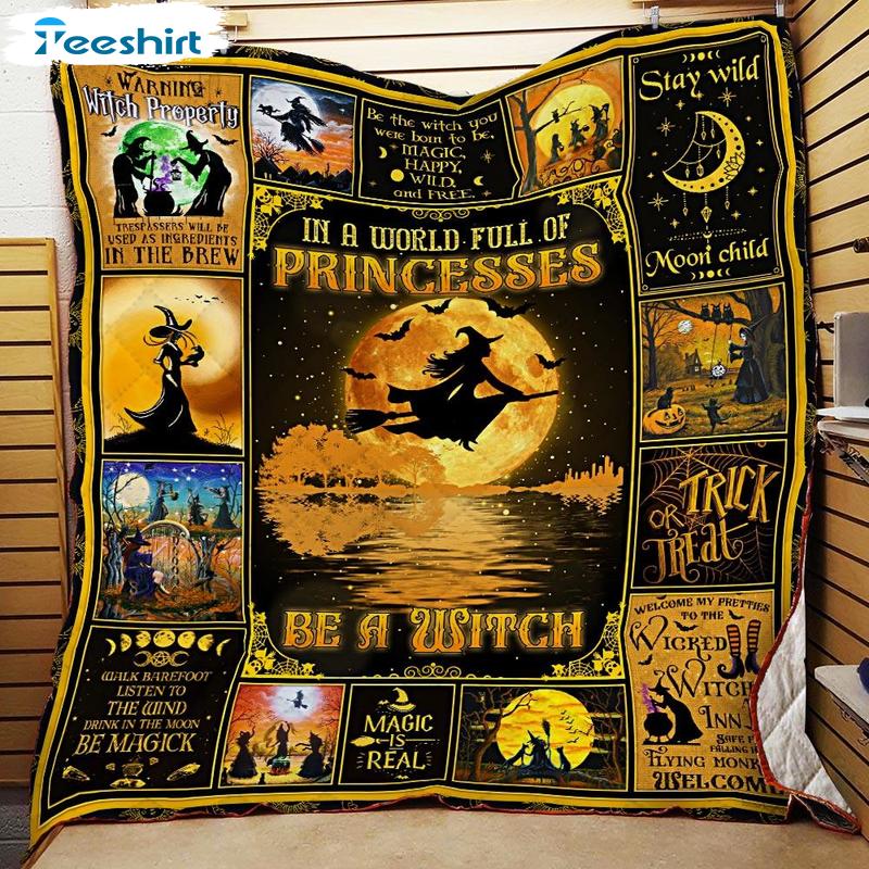 A Witch Halloween Fleece Blanket, HAlloween Moon Chill Blanket For Boys &Girls Gift Ideas 30x40 Inches