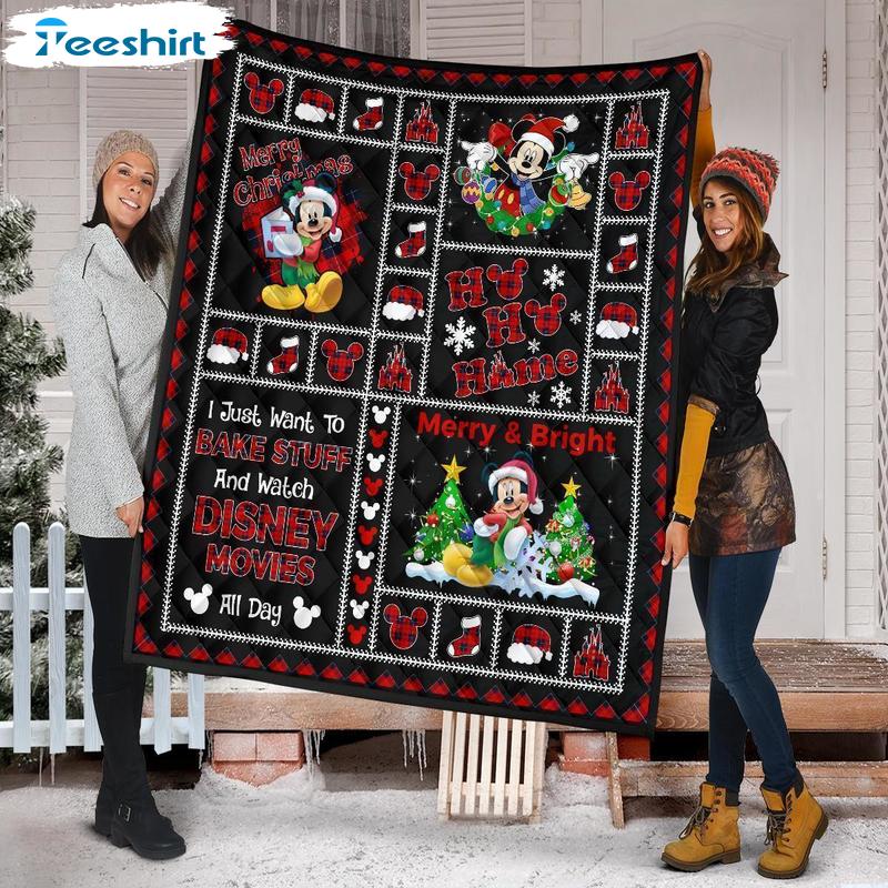 Christmas Mickey Blanket, Disney Christmas Pattern Fuzzy Warm Throw Blanket For Winter