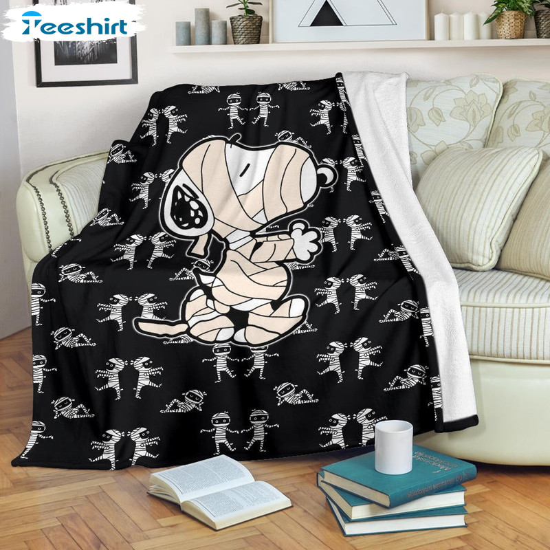 Snoopy Mummy Blanket, Halloween Snoopy Cosplay Zombie Soft Micro Fleece Blanket For Bed Couch Living Room