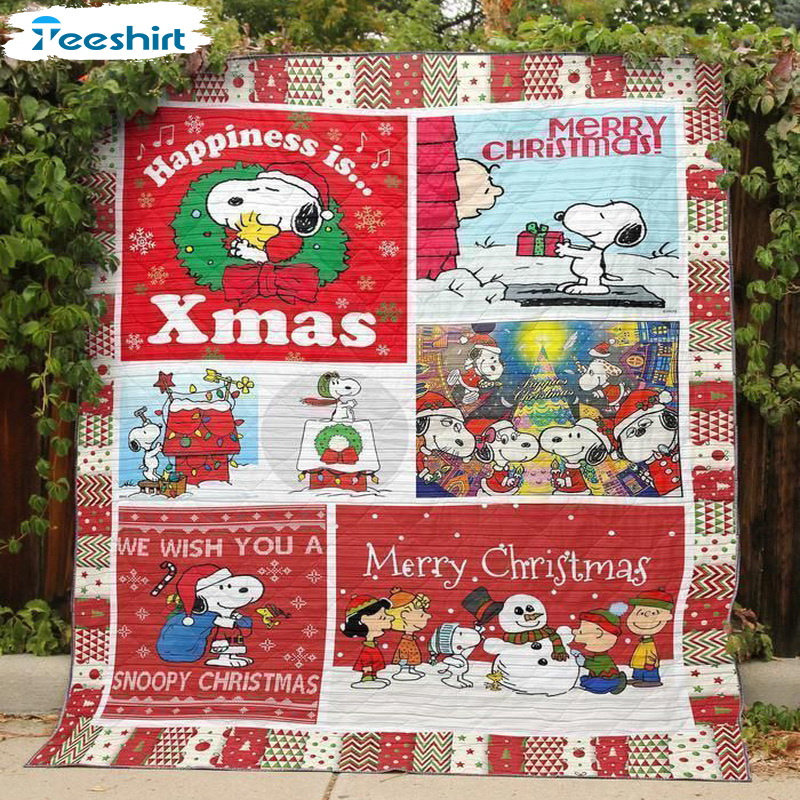 Christmas Snoopy Blanket, Cute Snowman Cozy Sherpa Plush Blanket For Bed Couch Sofa