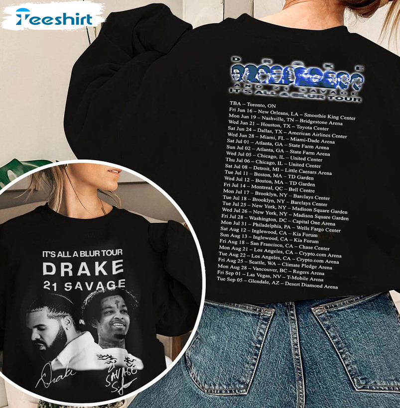 It's All A Blur Tour Groovy Shirt, Vintage Drake 21 Savage Short Sleeve Unisex T-shirt