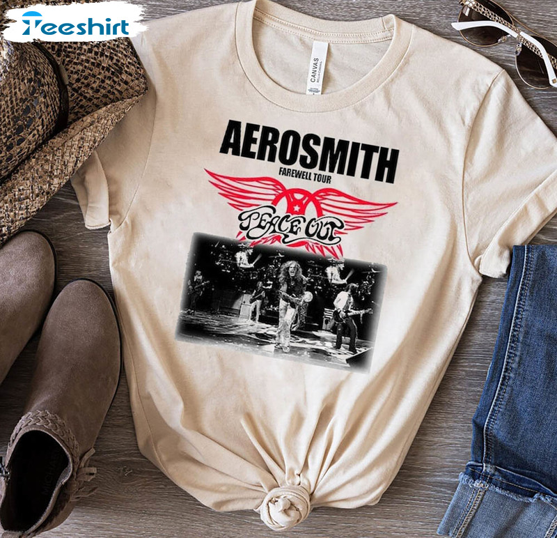 Peace Out Farewell Tour With The Black Crowes Tour Shirt, Limited Aerosmith Band Crewneck Unisex Hoodie