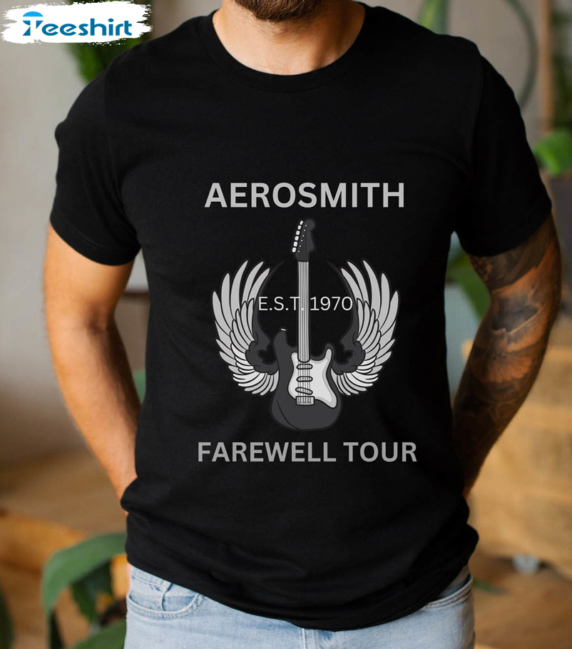 Aerosmith 2023 - 2024 Peace Out Farewell Tour with The Black Crowes Full  Color Band Photo Tour Shirt