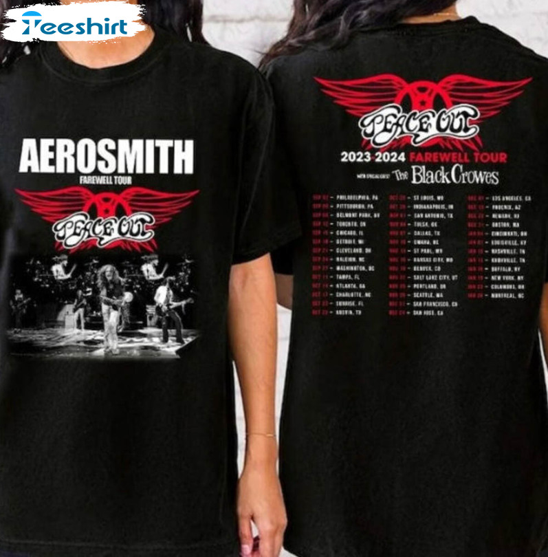 Aerosmith Tour Shirt, Peace Out Farewell Tour Tee Tops Unisex Hoodie