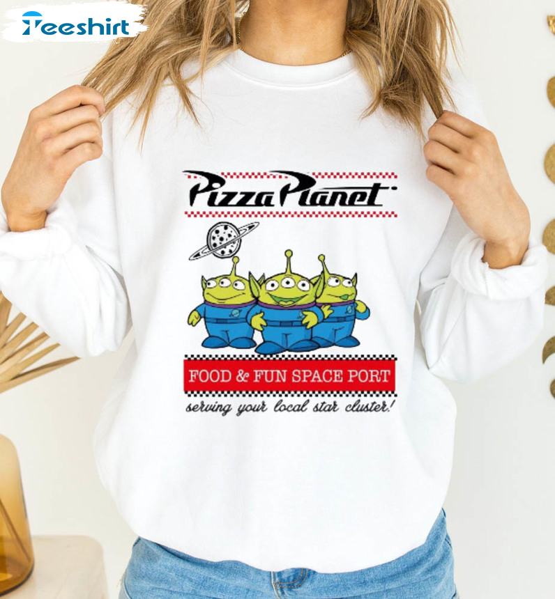 Disney Toy Story Pizza Planet Aliens Funyn Shirt, Trendy Crewneck Unisex Hoodie