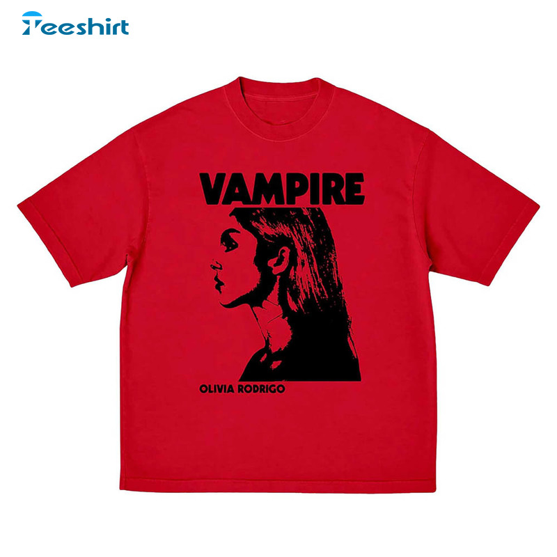 Vampire Red Shirt, Olivia Rodrigo Album Guts Crewneck Unisex Hoodie