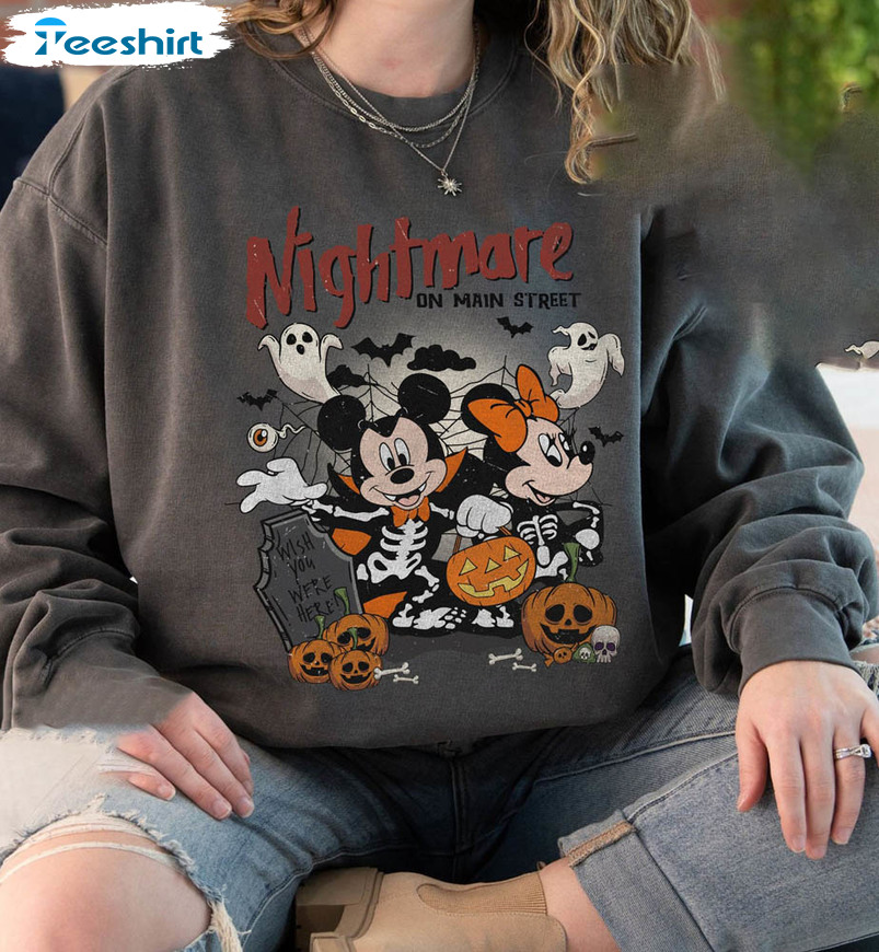 Disney Halloween Shirt, Nightmare On Main Street Sweatshirt Short Sleeve