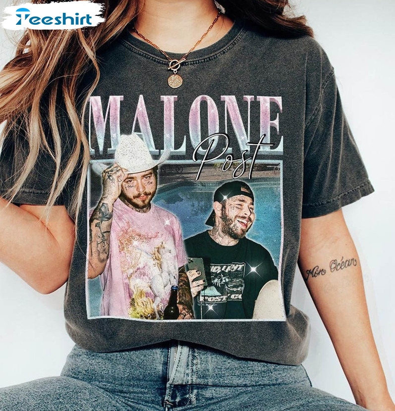 Post Malone Rapper Shirt, Funny Rapper Retro Long Sleeve Short Sleeve