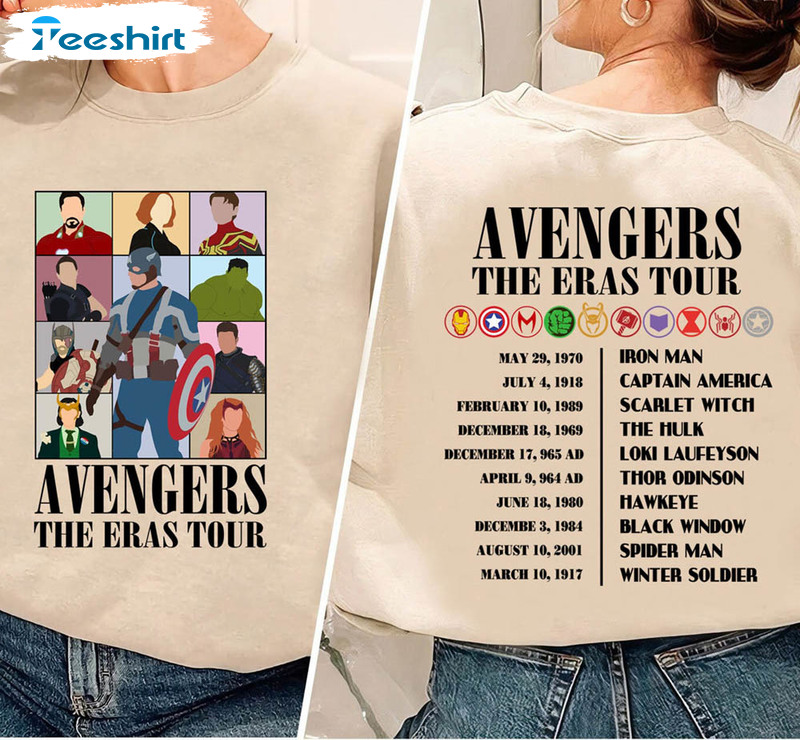 Avengers The Eras Tour Shirt, Avenger Assemble Long Sleeve Sweatshirt