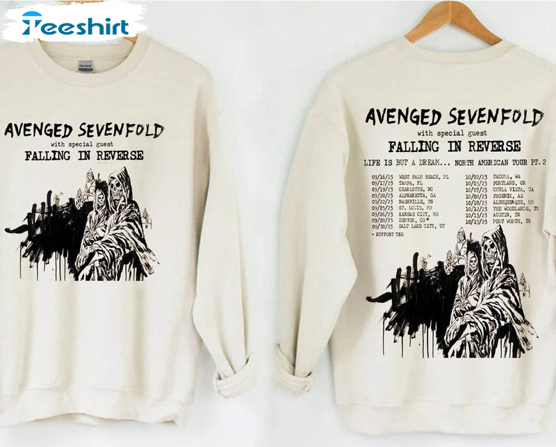 Avenged Sevenfold Shirt, Life Is But A Dream North American Tour Unisex Hoodie Crewneck