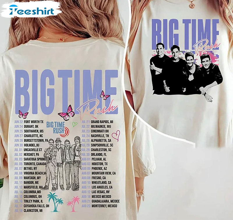 Vintage Big Time Rush Tour Shirt, Trendy Music Unisex Hoodie Long Sleeve