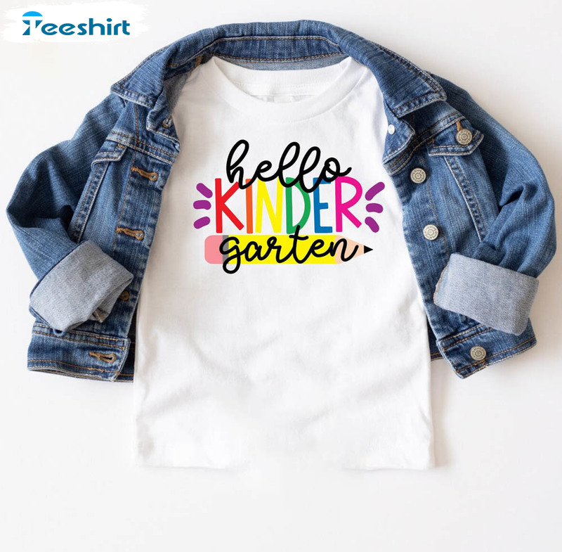 Hello Kindergarten Shirt, Back To School Sweatshirt Crewneck