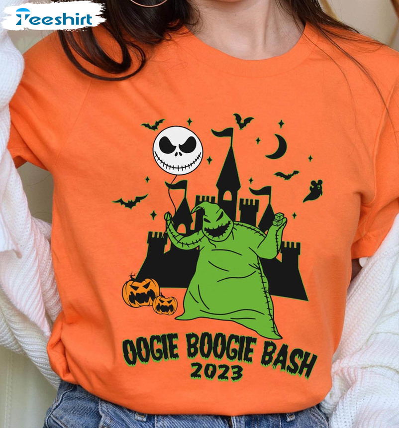 Oogie Boogie With Jack Skellington Shirt, Balloon Pumpkin Crewneck Unisex Hoodie