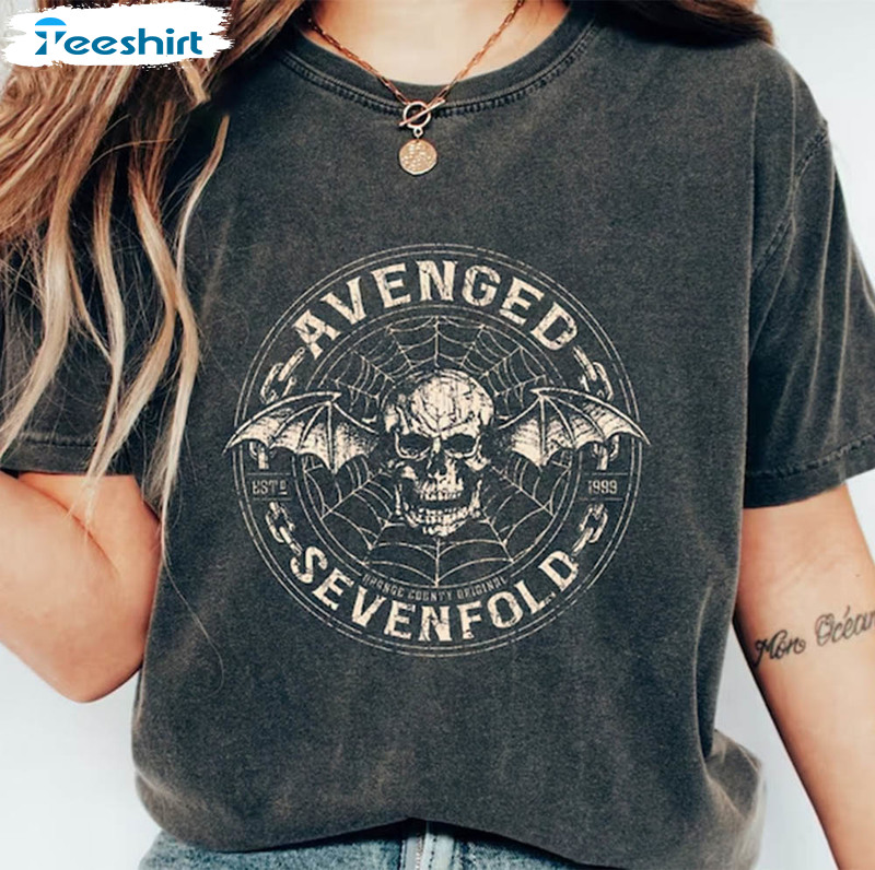 Avenged Sevenfold Trendy Shirt, Classic Rock Vintage Short Sleeve Tee Tops