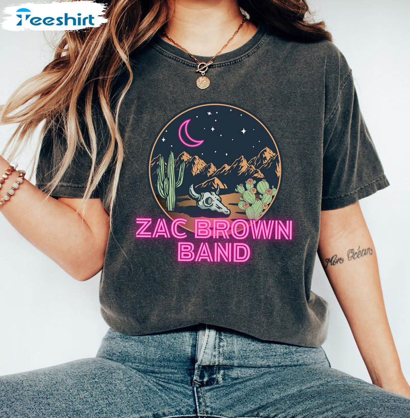 Zac Brown Band Country Music Shirt, Neon Moon Long Sleeve Short Sleeve