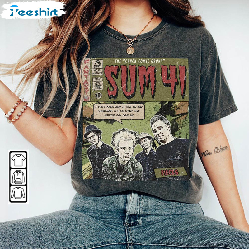 Sum 41 Pieces 1 Album Cover T-Shirt Black
