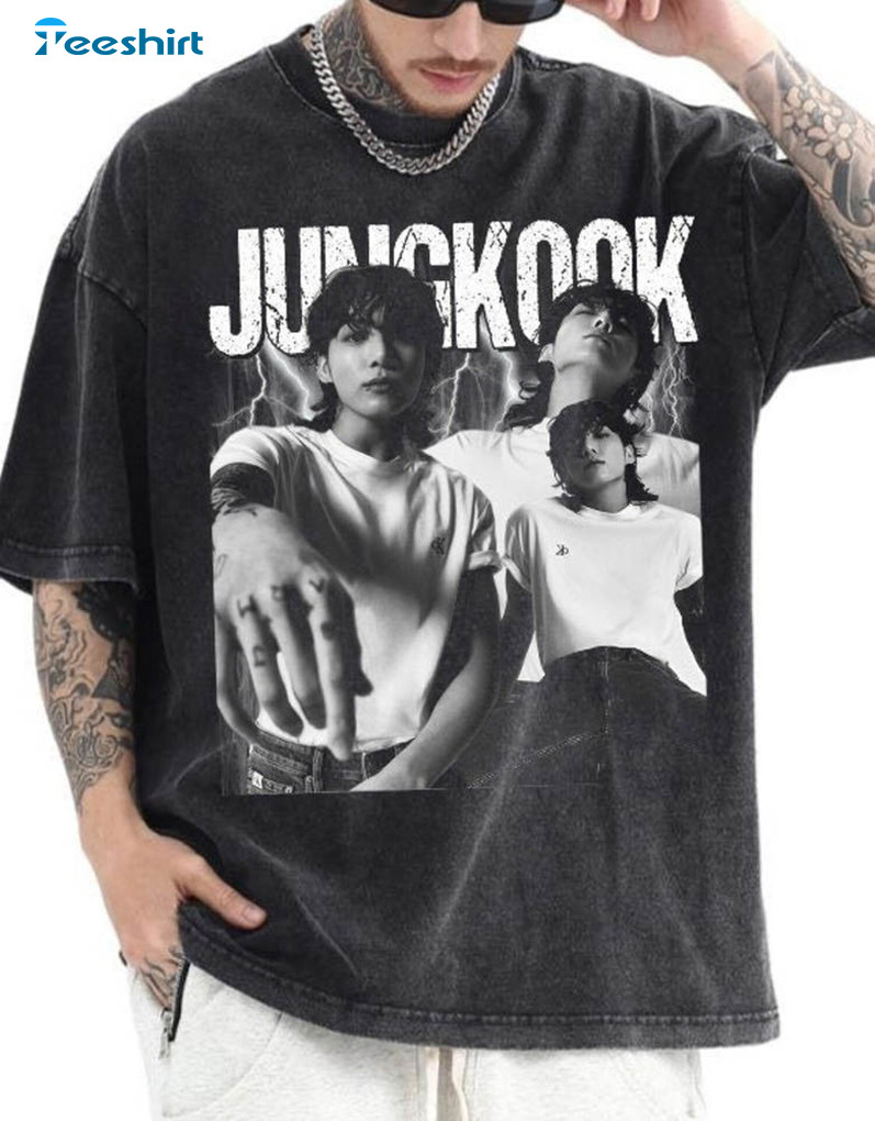 Vintage Jungkook Music Shirt, Jungkook Calvin Klein Bts Short Sleeve Crewneck