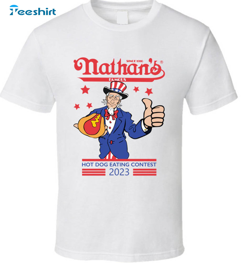 Nathan's Famous Hot Dog Eating Contest Shirt, Joey Chestnut 2023 Tee Tops Hoodie