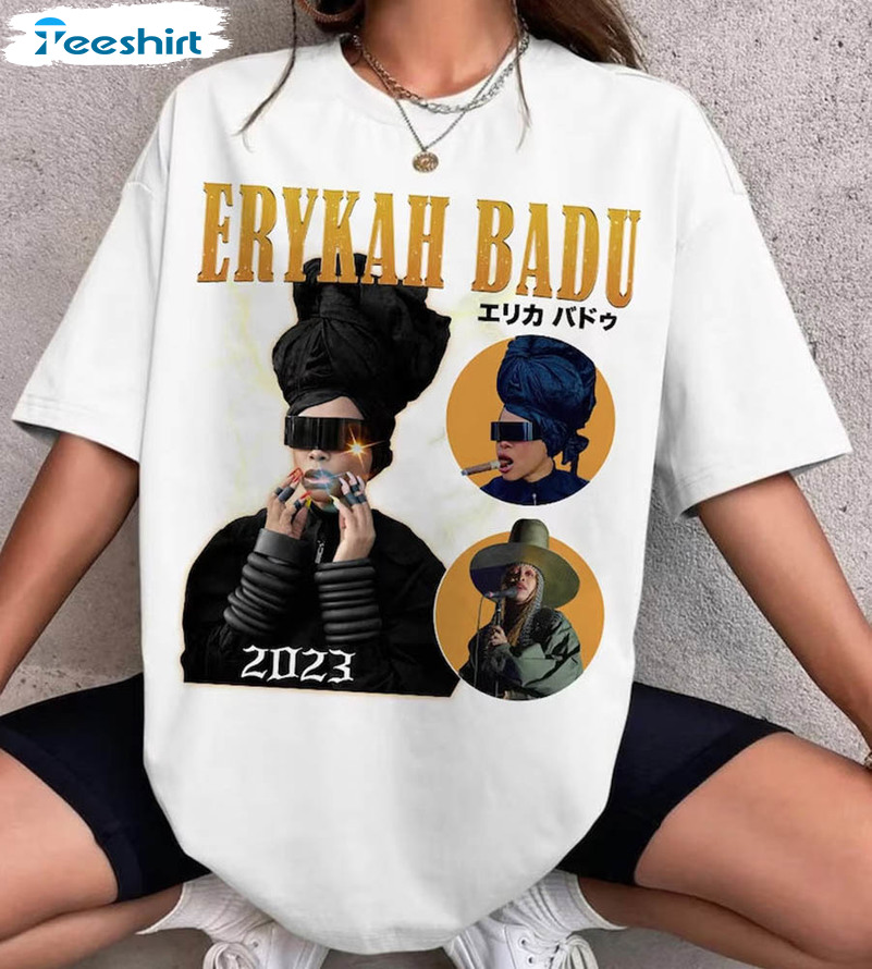 Erykah Badu Shirt, Erykah Badu Japan Tour Sweatshirt Crewneck