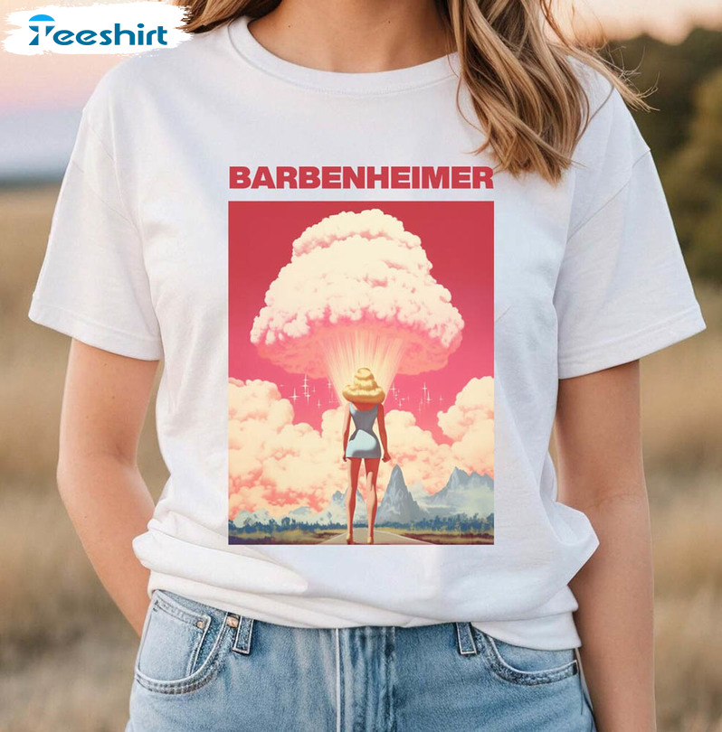 Barbenheimer Graphic Poster Shirt, Barbie X Oppenheimer Unisex Hoodie Crewneck