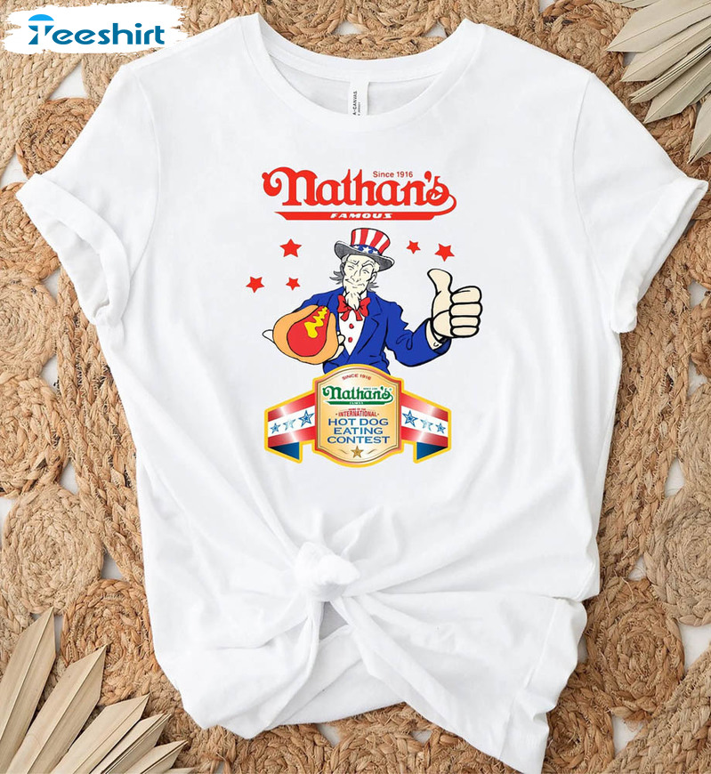 Joey Chestnut Nathans Hot Dog Shirt, Funny Hot Dog Long Sleeve Unisex T-shirt