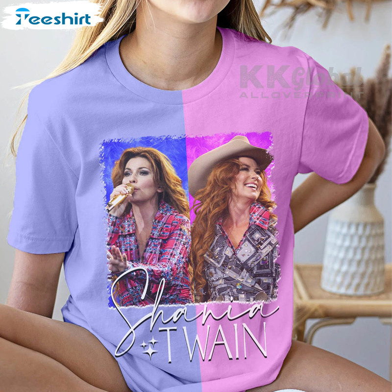 Shania Twain Music Shirt, Retro Queen Of Me Tour 2023 Crewneck Unisex T-shirt