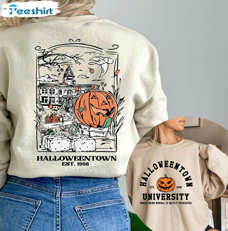 Halloweentown University Sweatshirt, Halloween Town Pumpkin Crewneck Long Sleeve