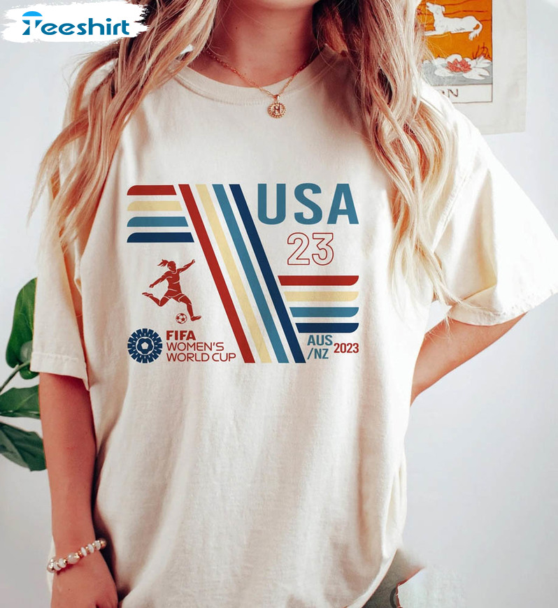 Us Women's World Cup Supporter Shirt, World Cup Crew Tee Tops Crewneck