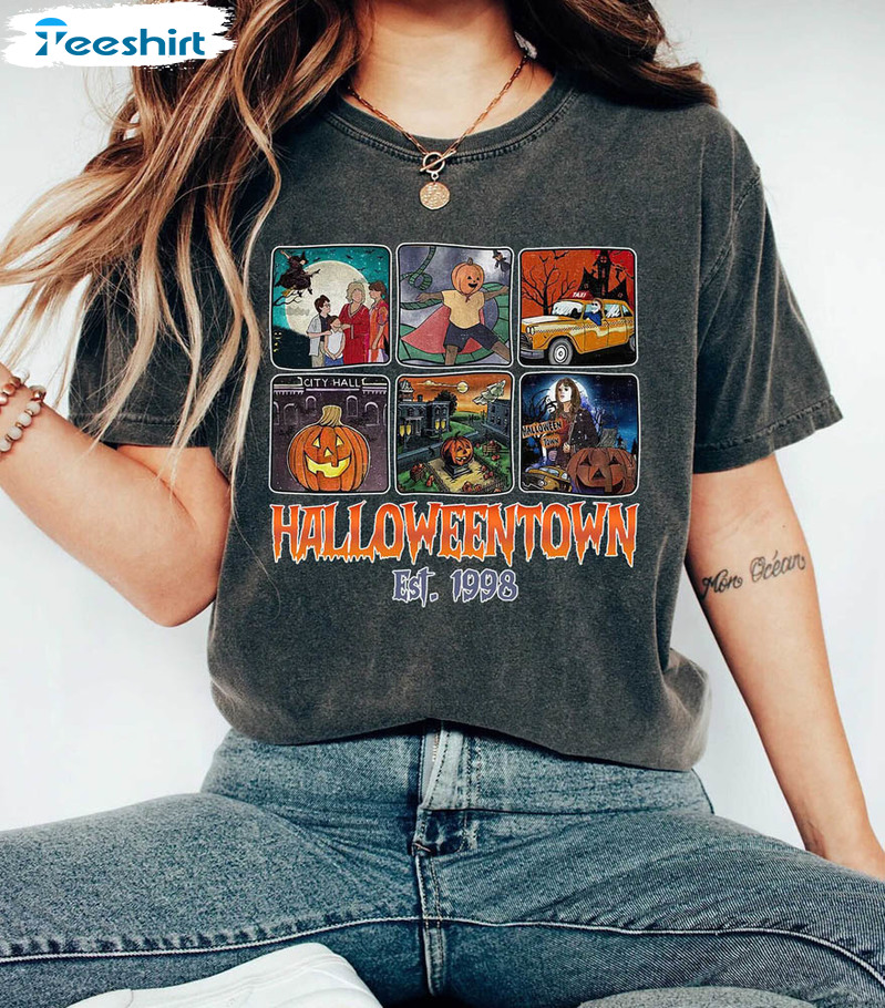 Retro Halloweentown Est 1998 Shirt, Comfort Halloweentown University Funny Unisex Hoodie Short Sleeve