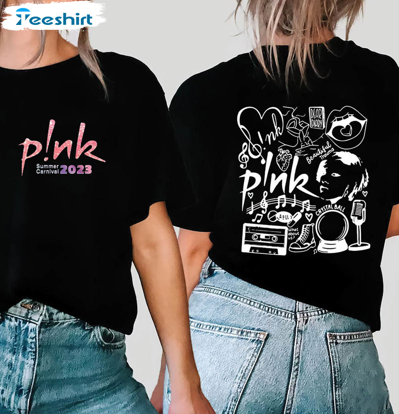 Pink Beautiful Trauma Shirt, Pink Summer Carnival 2023 Tour Sweater Crewneck
