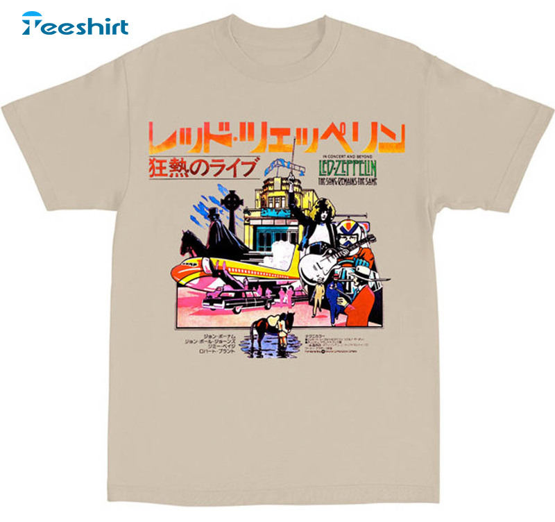 Led Zeppelin Japanese Shirt, Led Zeppelin Band Unisex Hoodie Short Sleeve