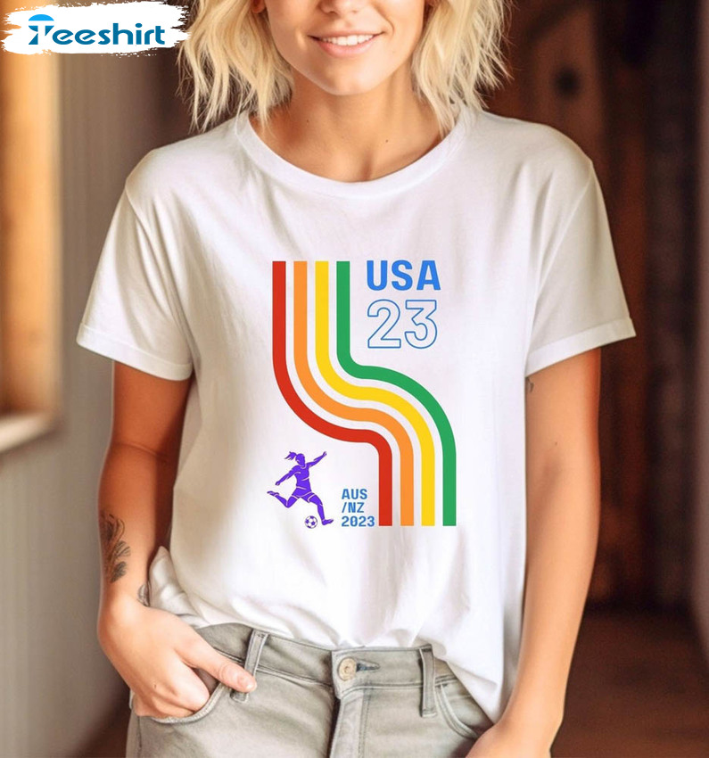 Usa Pride Women's World Cup Shirt, American Lgbtq Crewneck Unisex T-shirt