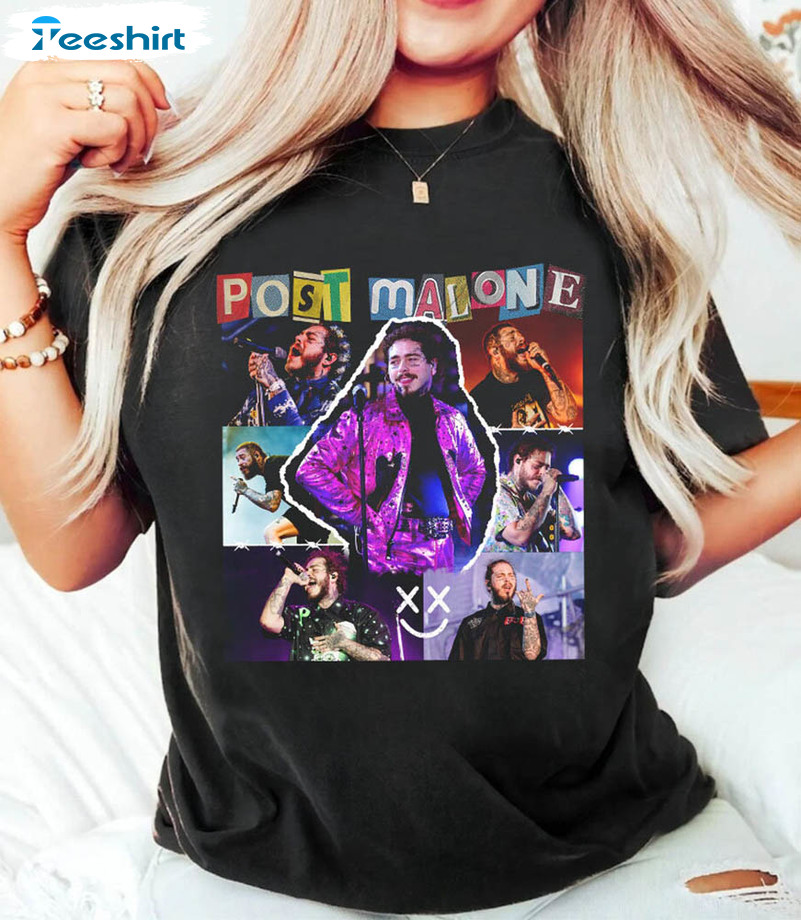 Post Malone 2023 Tour Shirt, Rapper Post Malone Concert Crewneck Unisex T-shirt