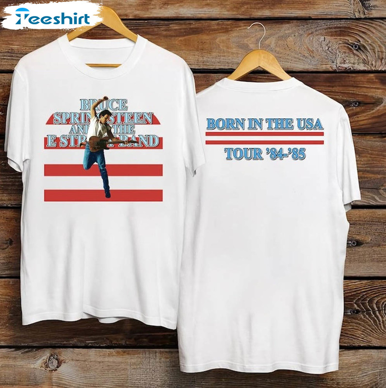 Bruce Springsteen Born In The Usa Shirt, World Tour 84 85 Hoodie Long Sleeve