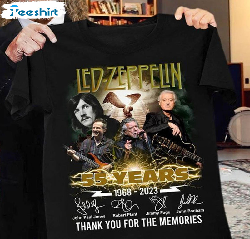 Led Zeppelin 55 Years 1968 2023 Shirt, Thank You For The Memories Unisex T-shirt Crewneck