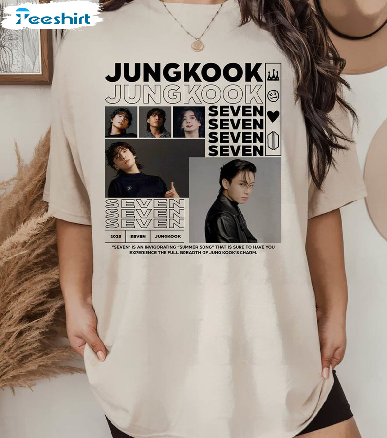 Vintage Jungkook Seven Single Shirt, Jungkook Album Bangtan Tee Tops Short Sleeve
